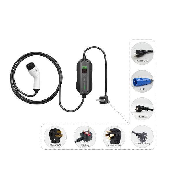 EU Plug French UK US Connectors 16A Portable EV Charger AC/DC For Electric Vehicle