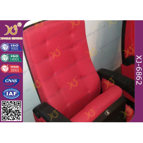 Molded PU Foam Plastic back Steel Tube Legs Stadium Theater Seating With Red