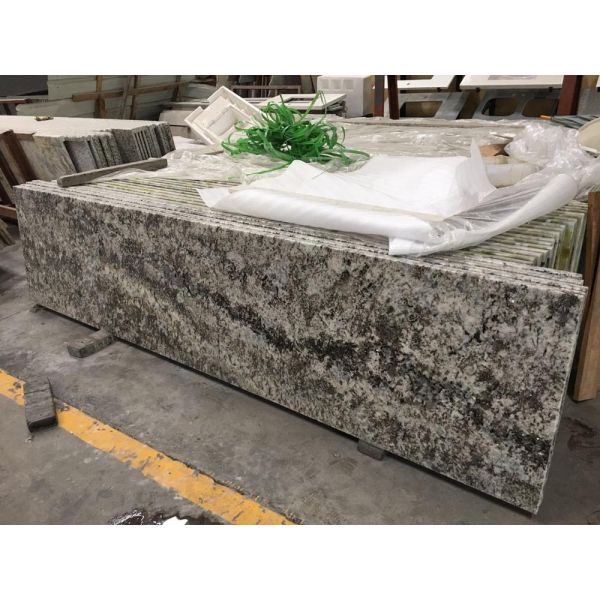 Light Santa Cecilia Countertop , Kitchen Island Renovation Solid Stone Countertops
