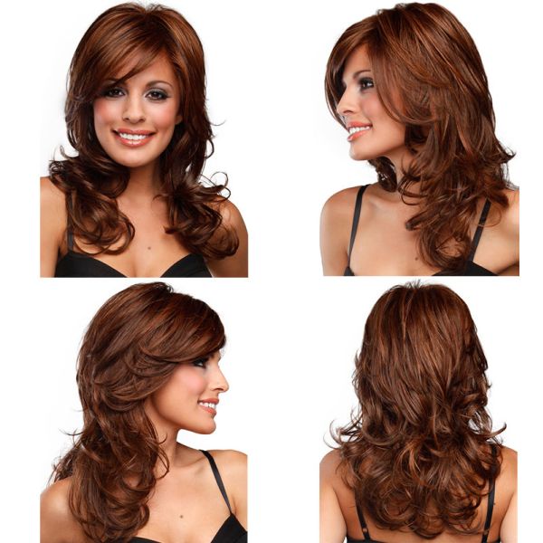 Curly Long Synthetic Wigs For Black Women , Machine Made Wigs