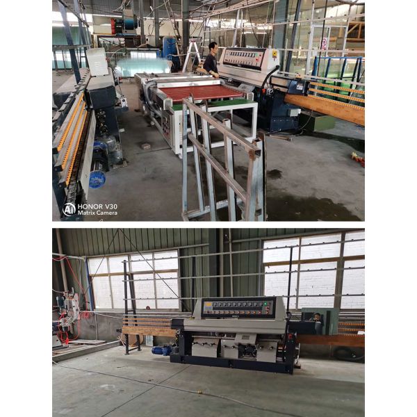 Straight Line Glass Edging Machine 9 Motors Grinding Head Linear Polishing Machine
