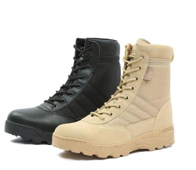 Waterproof Oxford Fabric Military Leather Boots Skid Resistance Shock Absorption