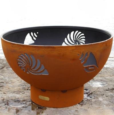 36 polegadas oxidaram pre Corten Firepits de aço exterior com pátina do óxido