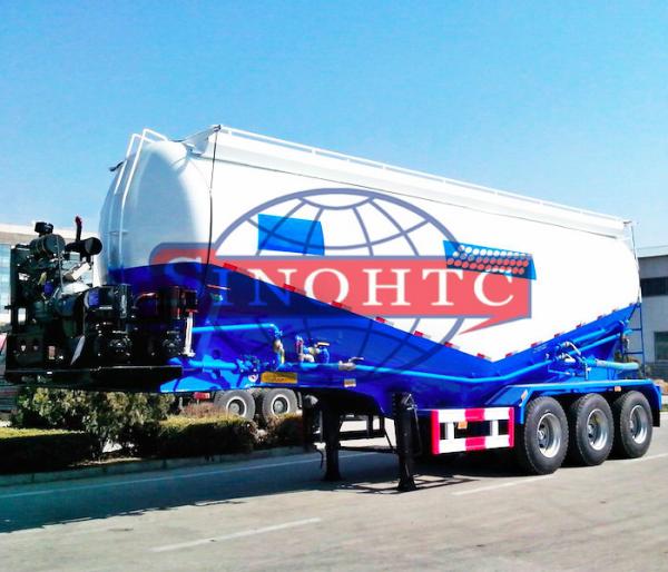 3 Axles 50 Cubic Meters Bulk Cement Trailer , Powder Bulk Cement Semi Trailer