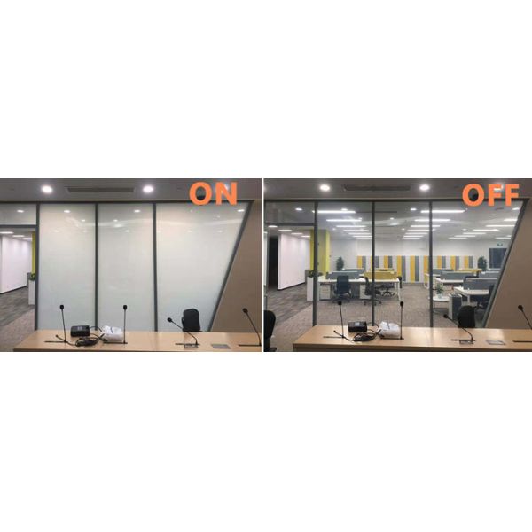 switchable glass partition Изготовление на заказ размера формы переключаемой стеклянной перегородки 8+8мм умной стеклянной