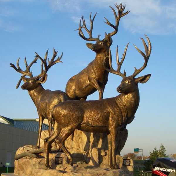 Outdoor Garden Large Copper Brass Bronze Deer Sculpture Statue for Decor and Ornament