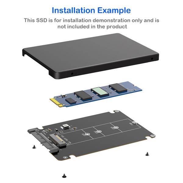 M.2 Key B to 2.5 SATA Enclosure Adapter for NGFF SSDs