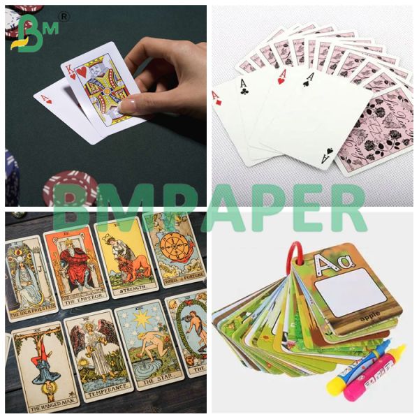 Glossy White Printable Poker Playing Card Paper Black Core Blue Core