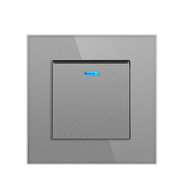 Wall Press Rocker Switch Tempered Glass Panel Embedded Single Control Warping Switch