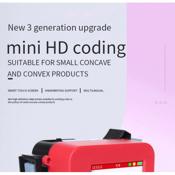 Handheld Inkjet Printer for Batch Code Expiry Date on Paper Plastic Wood Metal Glass