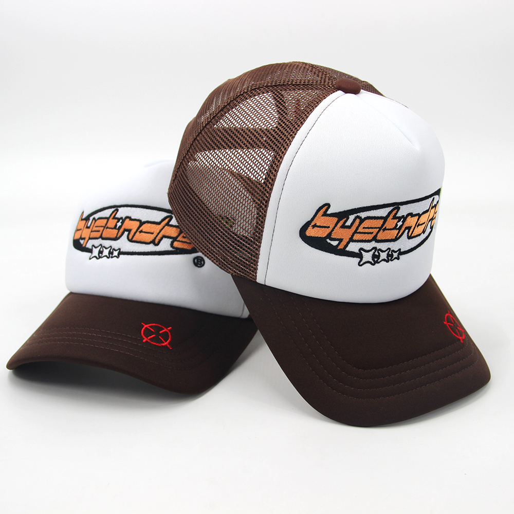 Embroidered Mesh 5 Panel Trucker Cap Sport Truckers Adult Embroidered Custom