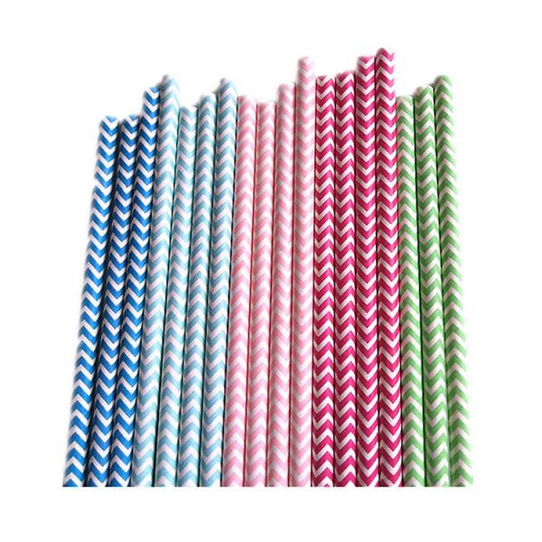 Wavy Pattern Christmas Paper Drinking Straws  BPA Free Graduation Paper Straws