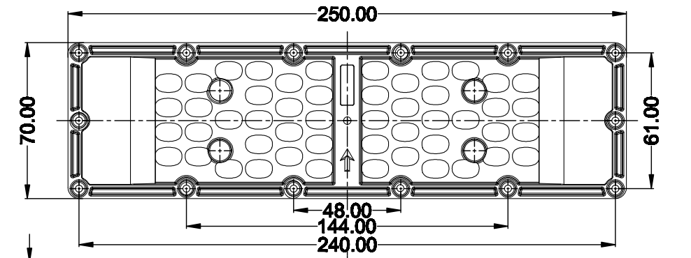Lente 250x70mm da luz do diodo emissor de luz de ROHS 50W 50 em 1 grau do material 70x160 do PC