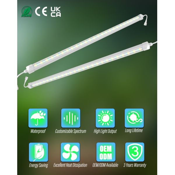T8 Led Grow Light Tube Clone Light 14w 0.6m Length Waterprooof Daisy Chain microgreen Vegetable Flower Seedling