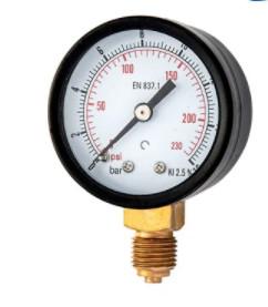 150mm 250mm Standard Pressure Gauge 1/2 Npt Utility  With Black Steel Case