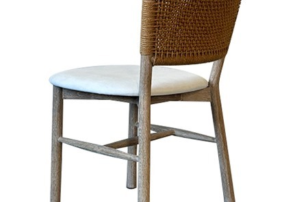 Woven Rattan Back Upholstered Dining Chair CYC-063