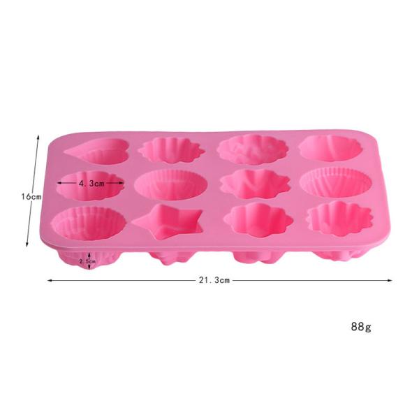 12 Cavity Silicone Flower Shape Cake Mould FDA For Homemade Cake