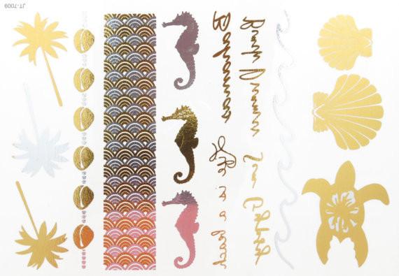 Gold Foil Temporary Tattoos,custom gold tattoo sticker