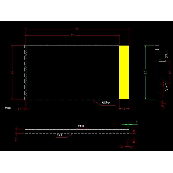 Белое СИД цвета освещает контржурным светом для панели модуля дисплея LCD для генератора кислорода