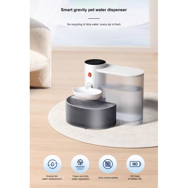 330*235*250 mm Automatic Smart Cat Fountain Water Dispenser with Wireless Dirty Water Separation and Live Clean Function