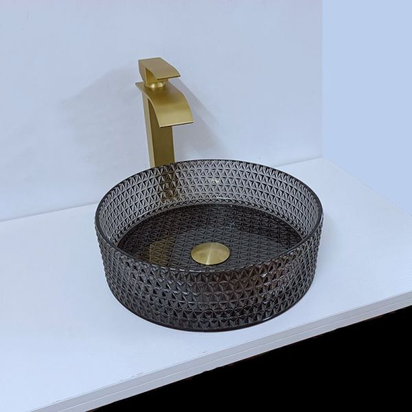 Диамант Кристл современной стеклянной раковины Bathroom тазов сосуда прозрачной ясной ясный