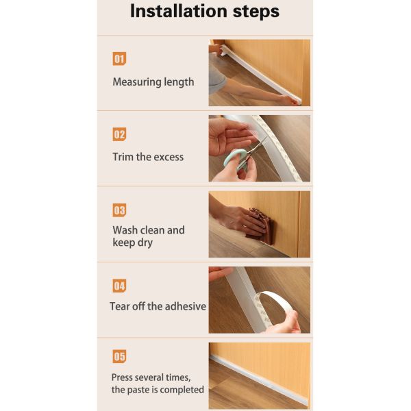 Window Silicone Seal Strip Self Adhesive Tape for Draft Stopper Gap Blocker and Wind Blocker