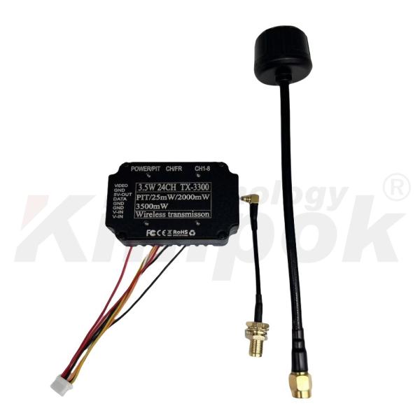 3.3G 3.5W ドローンビデオトランスミッター 3.3G VTX FPVレーシングドローン用 長距離アナログ VTX 24CH
