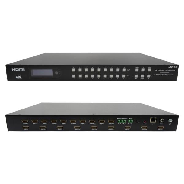 9x9 4K Video Wall Controller Seamless Switching 4k HDMI 9x1 Multi Viewer 1080P