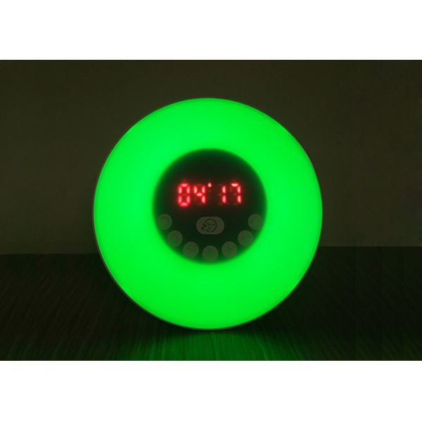 Warm White Morning Light Alarm Clock , Bluetooth Speaker Sunrise Wake Up Light With FM Radio