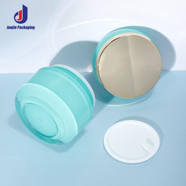 Collar Material Acrylic Double Wall Lotion Jar Round Cap Container for Face Cream and Eye Cream