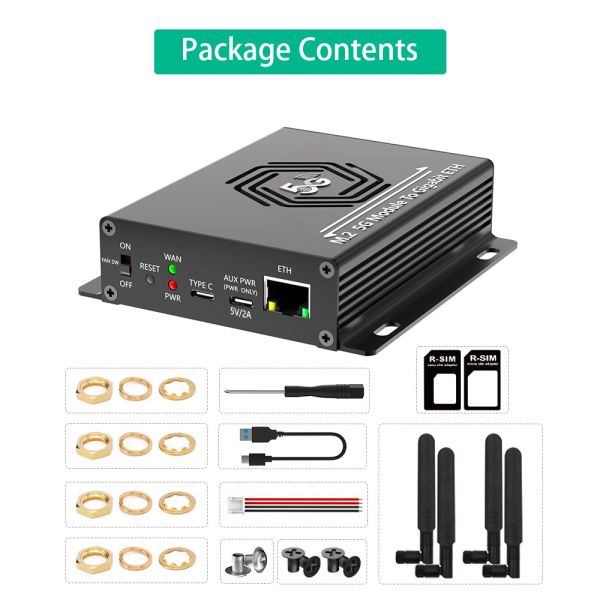 NGFF M.2 4G/5G Модуль на USB 3.0 Адаптер с RJ45 Порт Windows/MacOS/Linux совместимый 4 Антенна Беспроводная карта Riser Беспроводная карта преобразователь для SIM/Micro SIM/Nano SIM 4G/5G/LTE Модуль