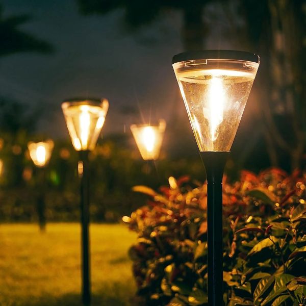Outdoor Waterproof Solar Garden Light Tri-Color Adjustable for Villa Yard Park Landscape