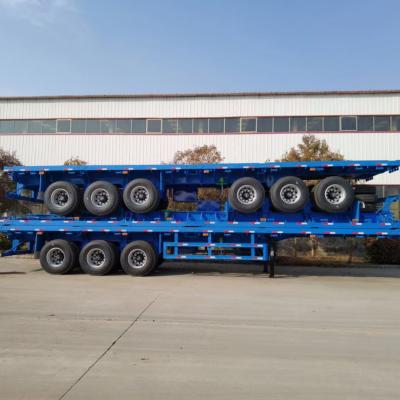 12 Tire Strength Tri Axle Container Flat Bed Tractor Trailer With Jost E100 Landing Gear