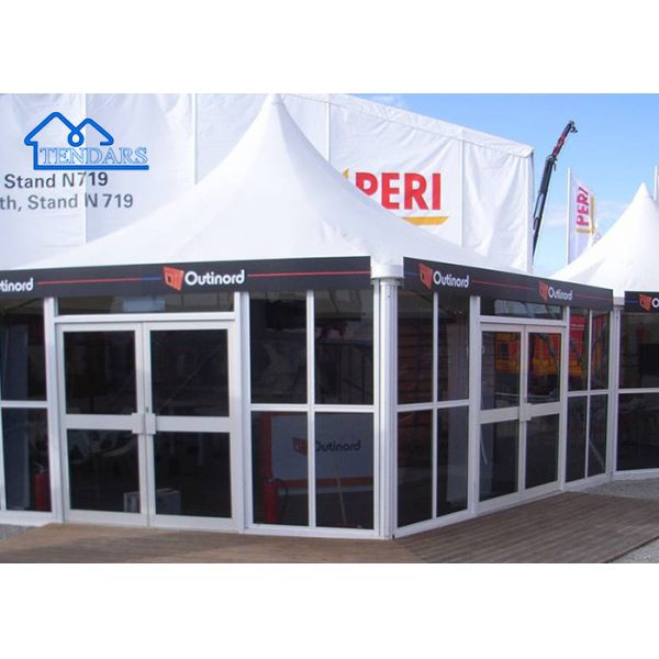 Высококачественный алюминий ветроустойчивый огнеустойчивый наружный высокий пик стеклянный стенный пагода шатер