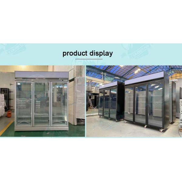 -22C Vertical Glass Door Freezer Commercial Meat Seafood Frozen Display Freezer