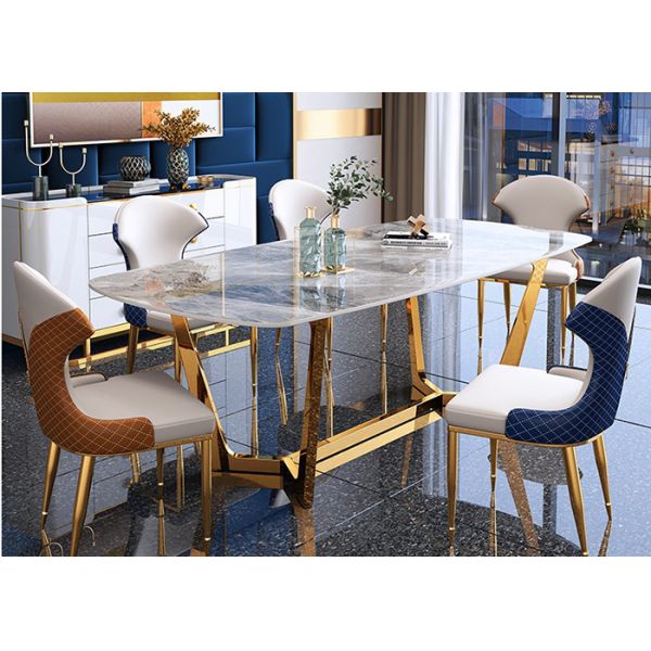 Modern 130cmx80cmx77cm Luxury Marble Dining Table