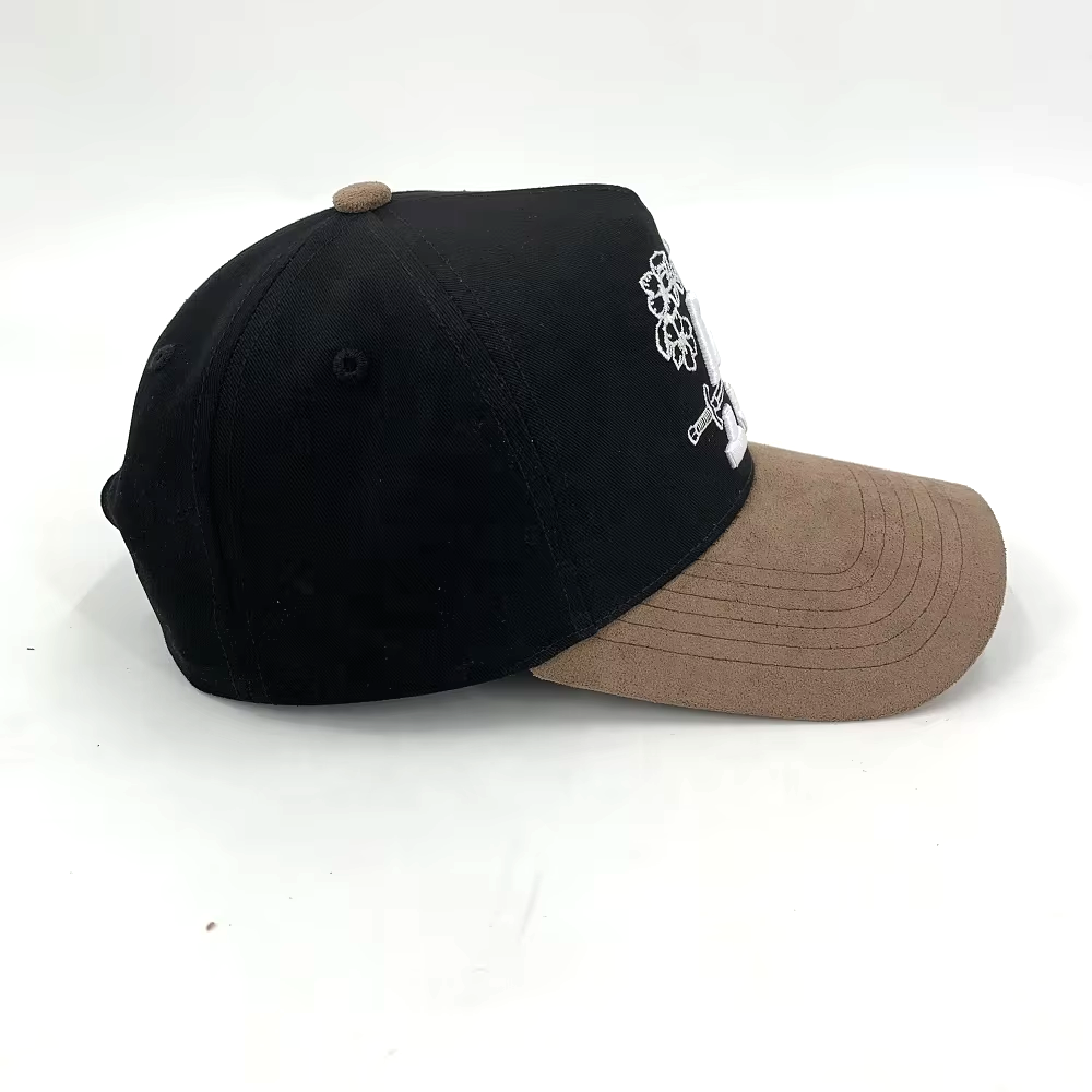 Embroidered Baseball Cap Custom 3D Suede Made Curl Brim Structured Sports A Frame K Frame Outdoor