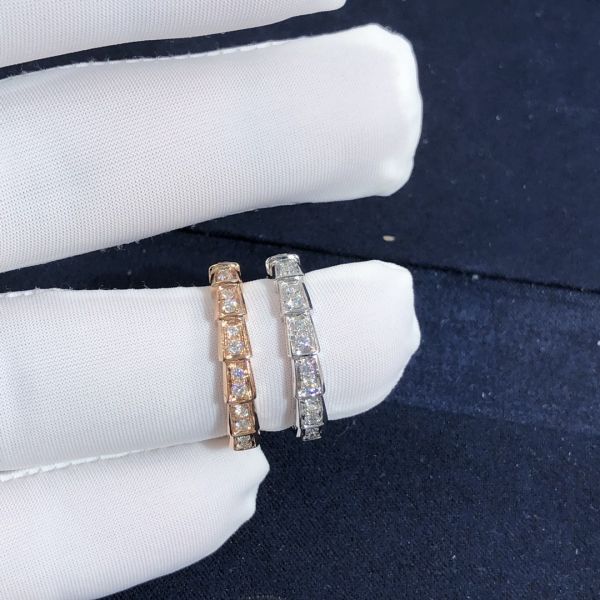 Elegant   Customized 18K Gold   Serpenti Viper Ring Diamond Ring Yellow Gold White Gold