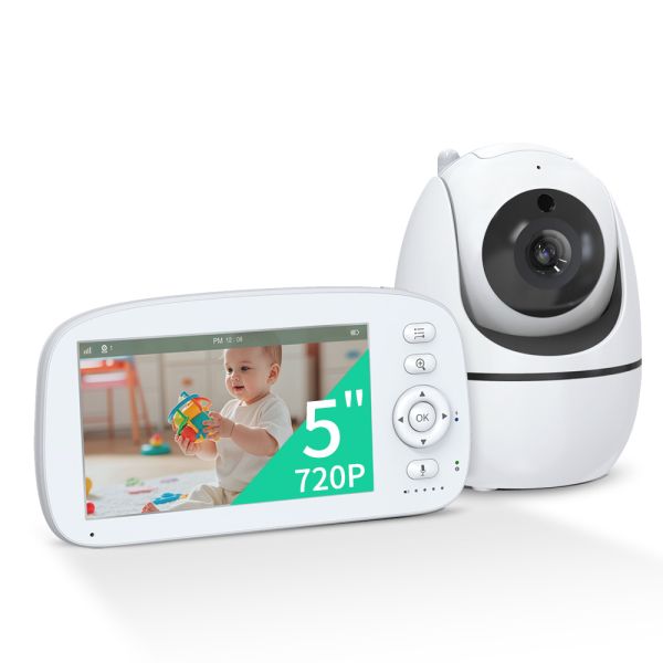 HD Baby Monitor BM5G08L with 1280x720P Resolution Lullabies X5 and 5 Inch Screen for Infant Monitoring