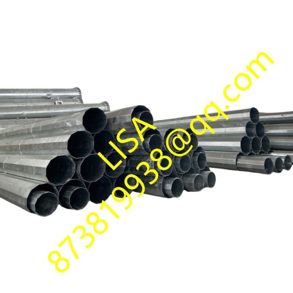 70FT Hot Dip Galvanized Direct Buried 5mm Transmission Sub-transmission Steel Pole with Bitumen Painting