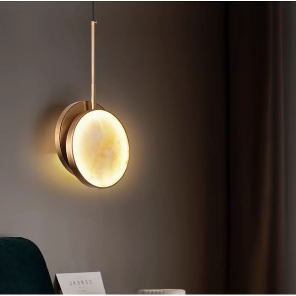 Yellow brass  pendant lamp bedroom for home decorator interior mirror pendant lamp