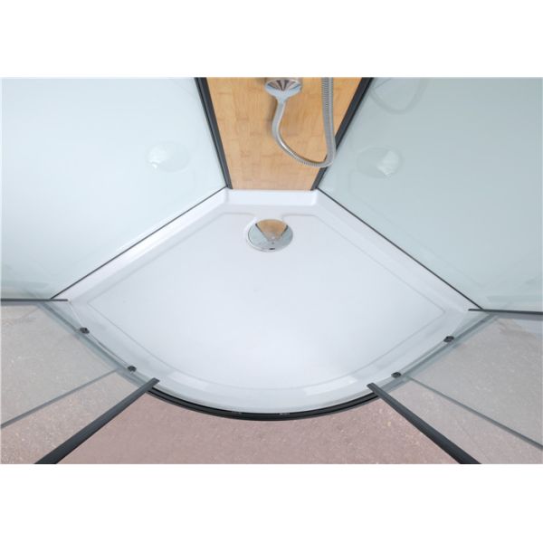 Circle Quadrant Shower Cabin with white acrylic tray and roof