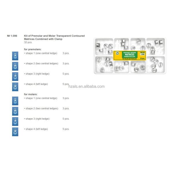 Class II Dental Kit of Metal Matrices for molars Combined with Clamp Universal Kit TOR VM/ TOP BM PROFESSIONAL DENTAL