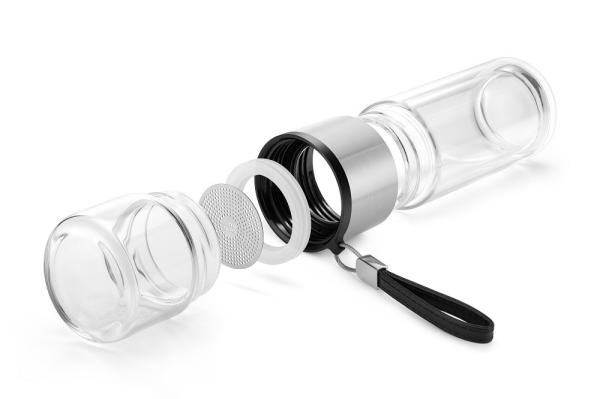 ODM Double Glass Tea Bottle Strainer Heat Resistant 238ml