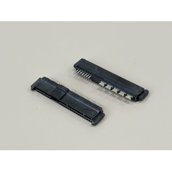 High-Speed SAS4.0 29Pin Female Cable Connector, 180° Wire Solder Type with Peg & SUS Clip, 15U