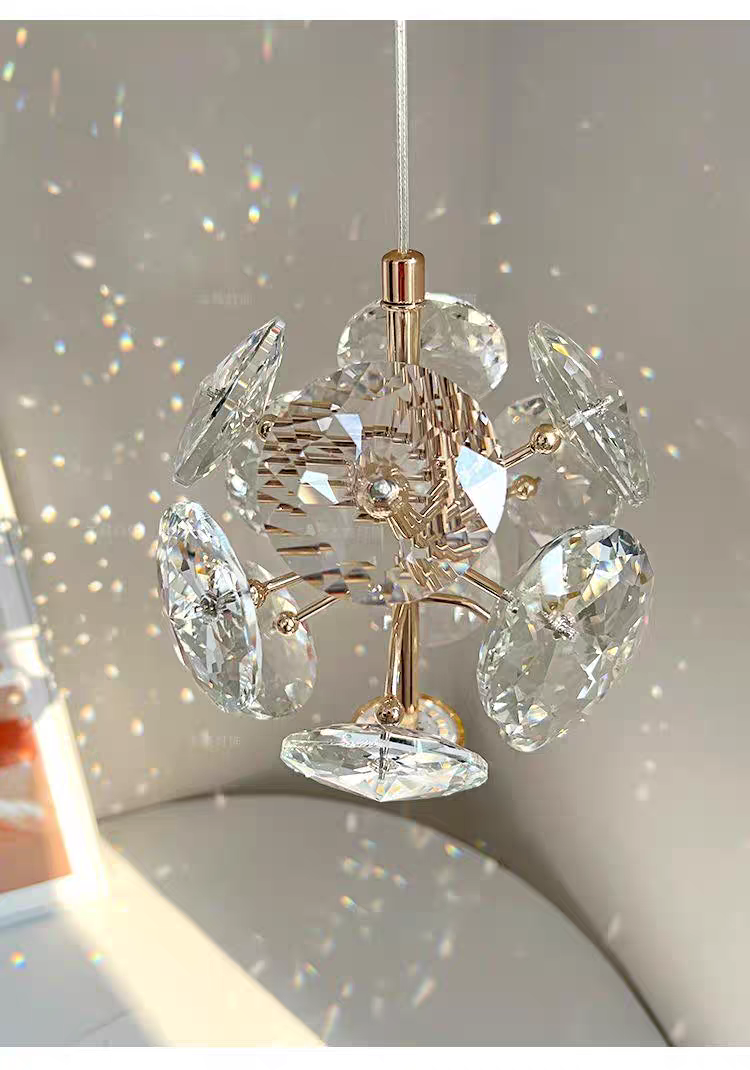Modern Hotel Wedding Decor Crystal Hall Lamp With D120mm Light Source And 50000 Hours Lifespan Round Crystal Flower Pendant Light