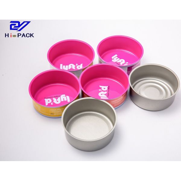 シガレット缶 ヴィンテージ 空き缶 D65x27mm 下のピンク色 印刷 缶 ボックス 蓋を簡単に開ける (Y)