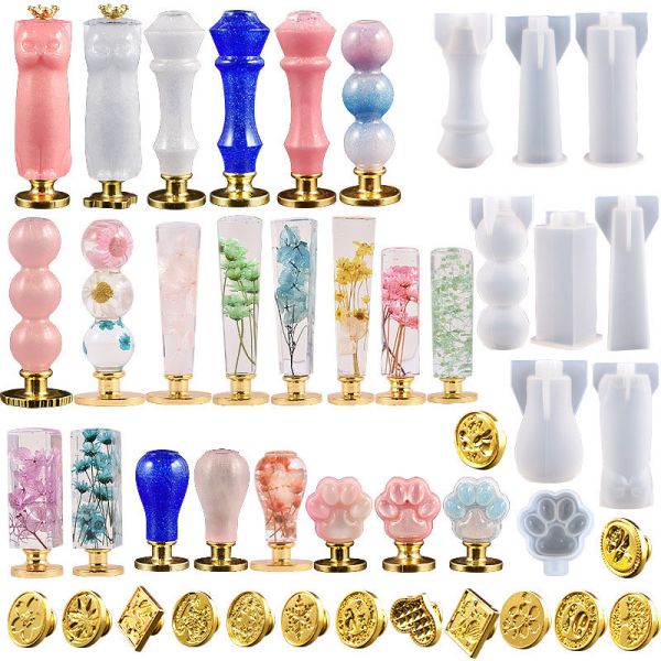 Drip glue DIY seal handle silicone mold fire paint seal head envelope wax seal universal handle grinding tool
