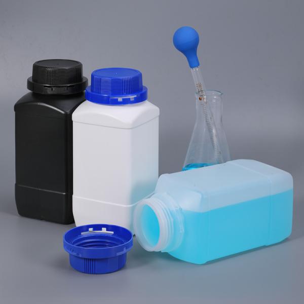 Barras de boca larga de Hdpe de 32 oz quadrados para reagente de tinta química em pó