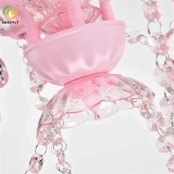 Les lustres ont mené l'hôtel rose de lobby de mariage de Crystal Candle Chandelier Customize Luxury